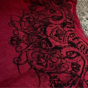 Affliction Red and Black Short Sleeve Tee